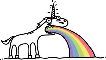 rainbow puking unicorn